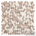 Beige Small Diamond Fabric Printing Glass Mosaic Tile